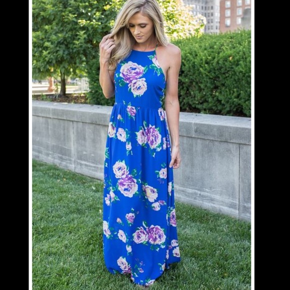 Everly Dresses & Skirts - Everly royal blue floral maxi dress